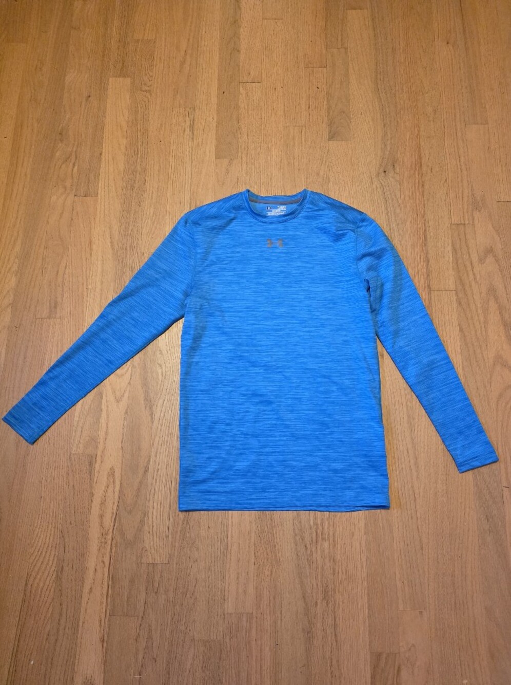 Under Armour Boys Blue Heather Compression Long Sleeve Tee
